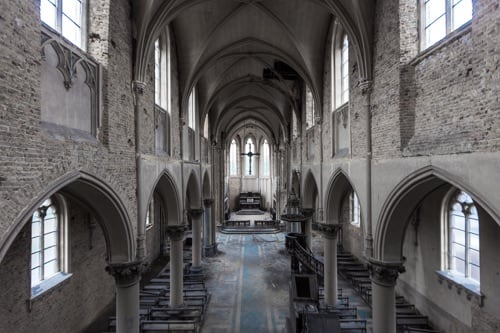 abandoned blue christ church urbex belgium